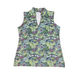 Katherine Way Sleeveless Performance Top Womens 2XL Charleston Theme Print Golf